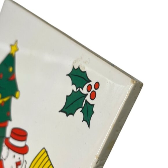 2 San Ho Taiwan Vintage Holiday Ceramic Tile Trivets Wall Hanging Christmas - Picture 6 of 6